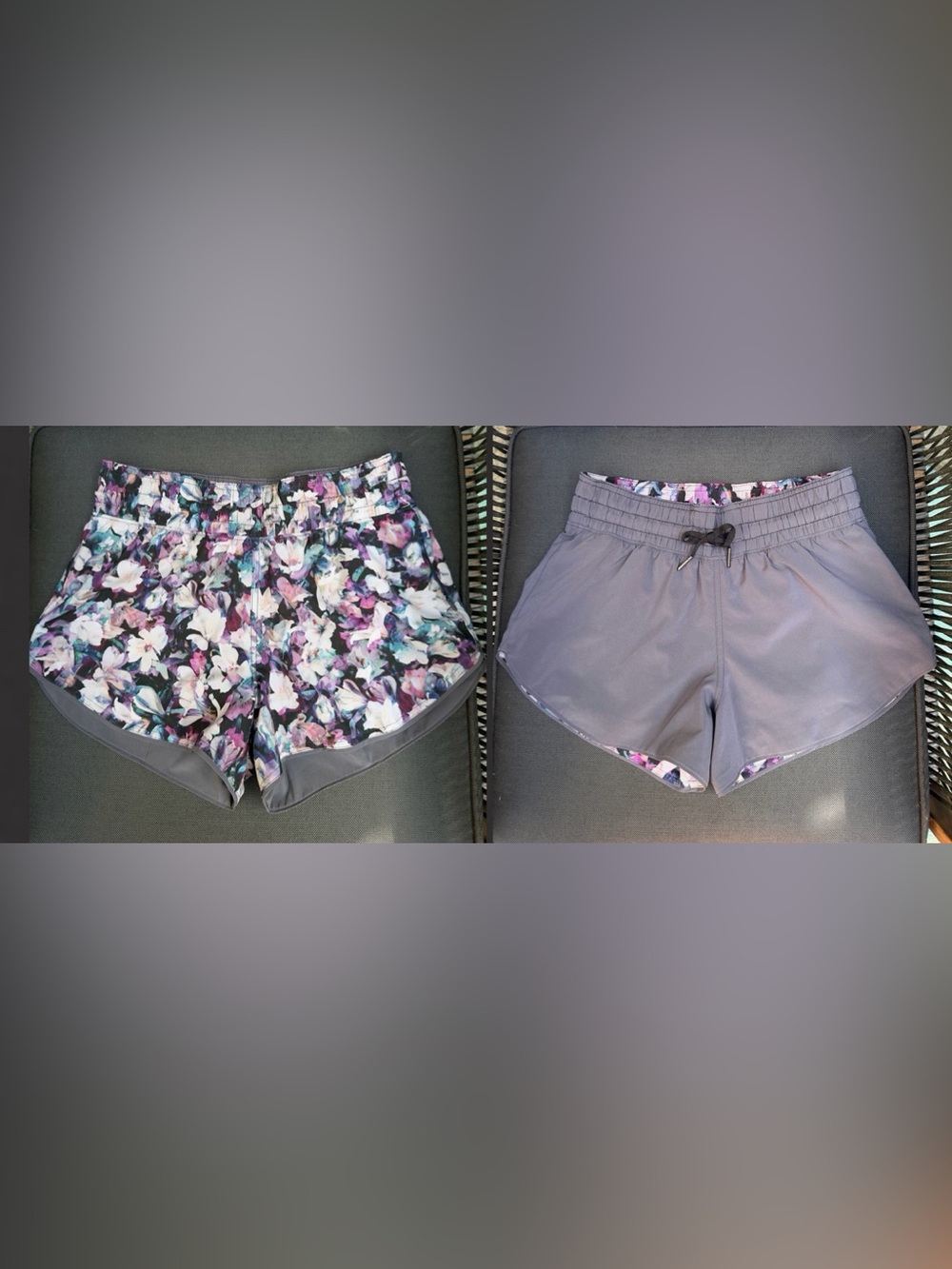 Lululemon Choose a Side Shorts 3” floral utopia multi moonwalk grey reversible